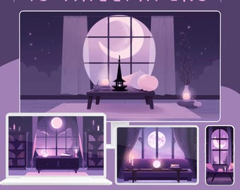 Witchy Pastel Wallpaper Bundle: Cozy Desktop & Phone Backgrounds (Digital Download)