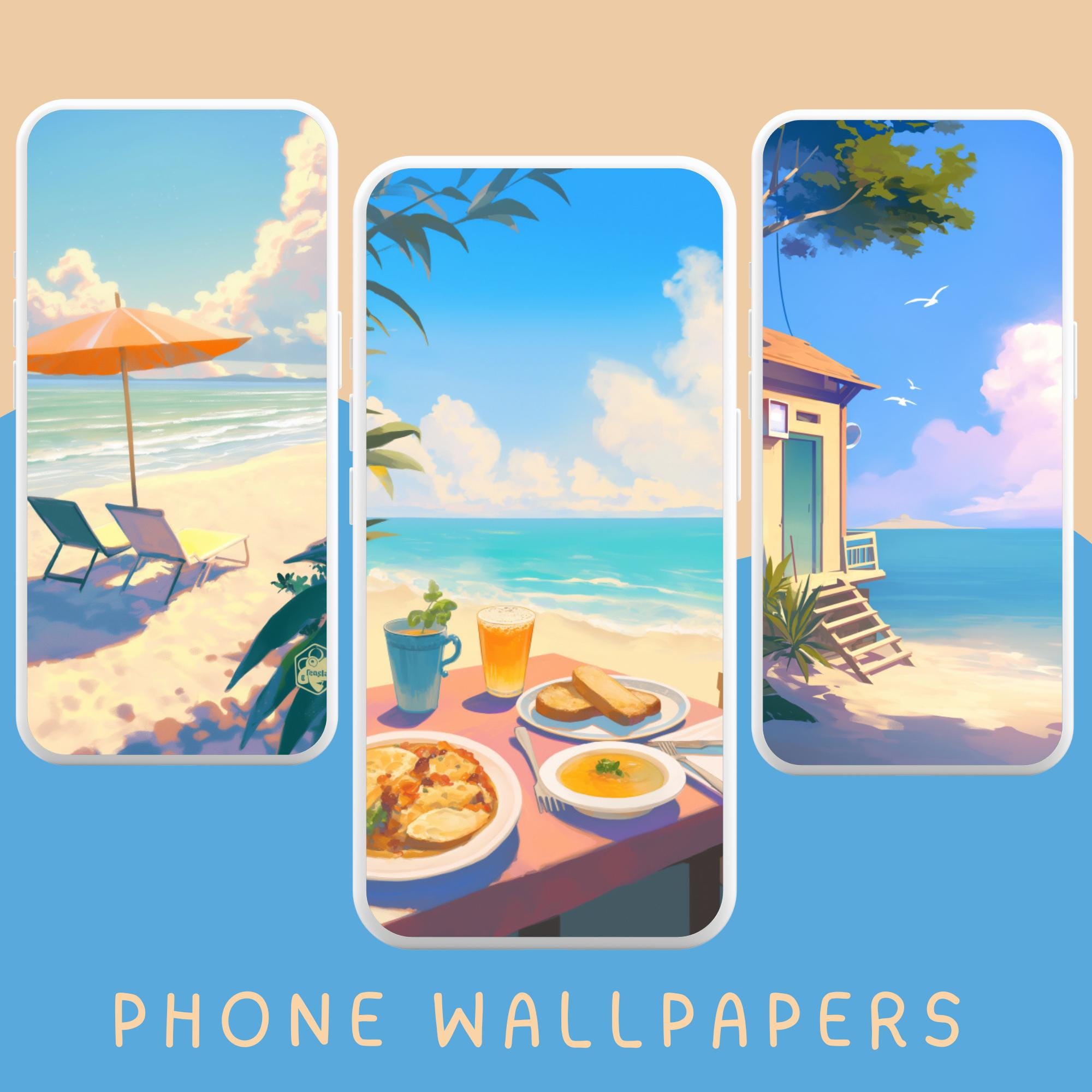 Summer Beach Wallpaper, Dream Vacation Desktop Background, Cozy Phone