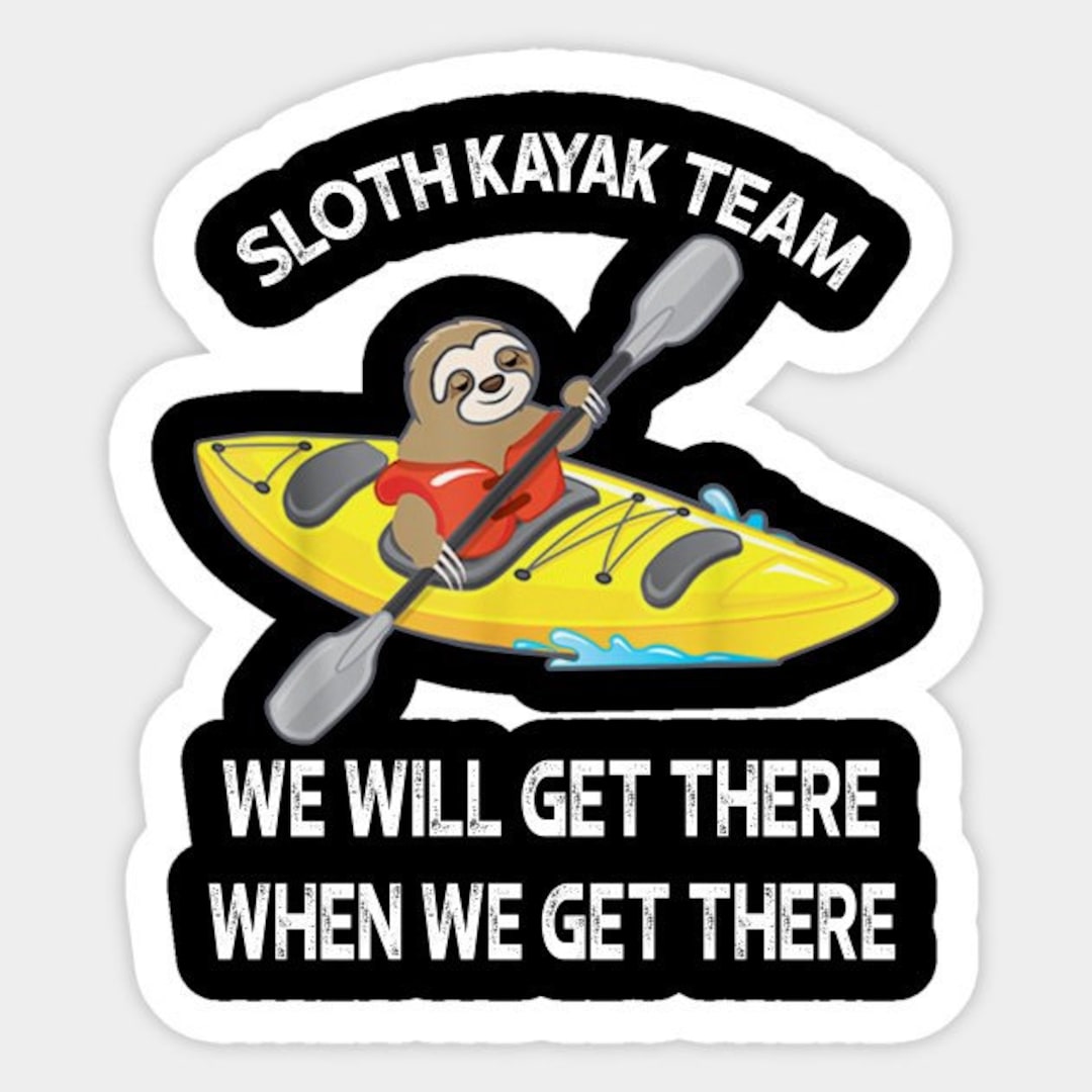 Sloth Kayak Team Paddle Die Cut Vinyl Sticker Decal Planner Laptop
