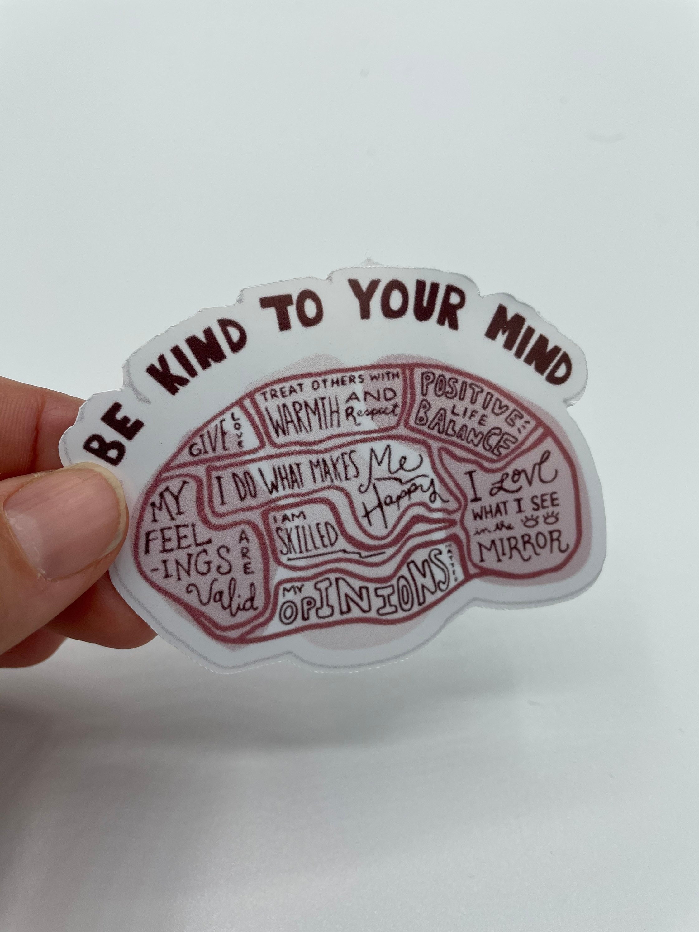 Be Kind to Your Mind Brain Die Cut Vinyl Sticker Mental - Etsy