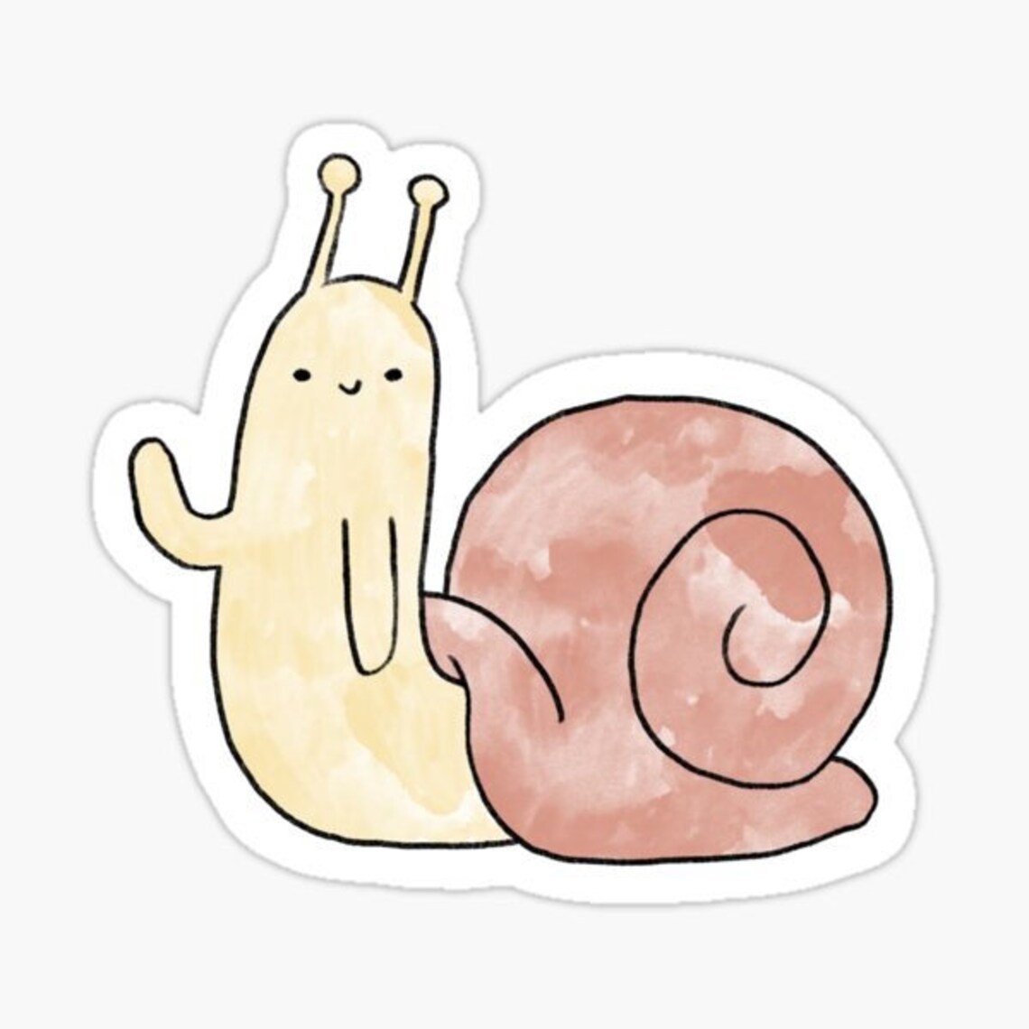 Cute Snail Cartoon Die Cut Vinyl Sticker Decal Planner Etsy