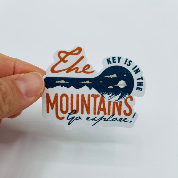 The Key Is The Mountains Go Explore Vinyl Die Cut Sticker | Planner | Hiking | Bullet Journal | Decal