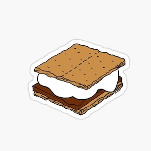 S’mores Die Cut Vinyl Sticker | Decal | Laptop | Marshmallow | Graham Cracker | Chocolate | Planner | Journal |