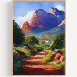 Sedona Watercolor Painting - Wall Art Print, Arizona Travel Poster, Arizona Travel Print, Travel Decor, Gift Idea, Illustration, Home Decor