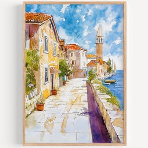 Zadar Watercolor Painting - Wall Art Print, Travel Poster, Croatia Travel Print, Travel Decor, Travel Gift Idea, Illustration, Home Decor