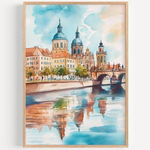 Dresden Watercolor Painting - Wall Art Print, Travel Poster, Germany Travel Print, Travel Decor, Travel Gift Idea, Illustration, Home Decor