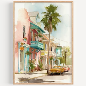 Key West Watercolor Painting - US Wall Art Print, US Travel Poster, Florida Travel Print, Travel Decor, Gift Idea, Illustration, Home Decor