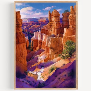 Bryce Canyon Watercolor Painting - Wall Art Print, Utah Travel Poster, Utah Travel Print, Travel Decor, Gift Idea, Illustration, Home Decor
