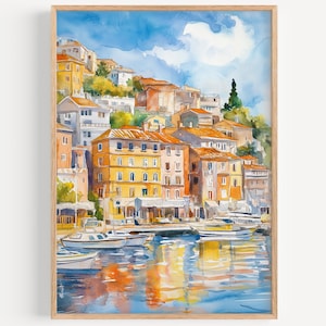 Rijeka Watercolor Painting - Wall Art Print, Travel Poster, Croatia Travel Print, Travel Decor, Travel Gift Idea, Illustration, Home Decor