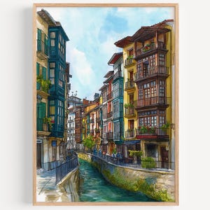 Pamplona Watercolor Painting - Wall Art Print, Travel Poster, Spain Travel Print, Travel Decor, Travel Gift Idea, Illustration, Home Decor