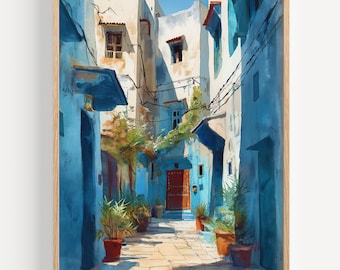 Rabat Watercolor Painting - Wall Art Print, Morocco Travel Poster, Morocco Travel Print, Travel Decor, Gift Idea, Illustration, Home Decor