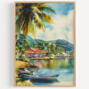 Suva Watercolor Painting- Wall Art Print, Fiji Travel Poster, Fiji Travel Print, Travel Decor, Travel Gift Idea, Illustration, Home Decor