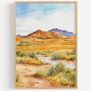 Nam Cuong Desert Watercolor Painting- Wall Art Print, Travel Poster, Vietnam Travel Print, Travel Decor, Gift Idea, Illustration, Home Decor