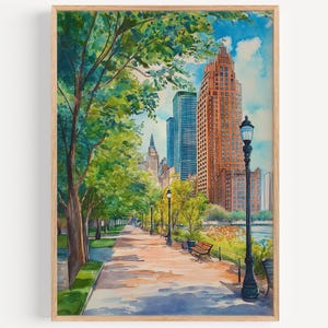 Batterie Park Aquarell Illustration - Wand Kunst Druck, Reise Poster, USA Reise Druck, Reise Dekor, Reise Geschenkidee, Illustration
