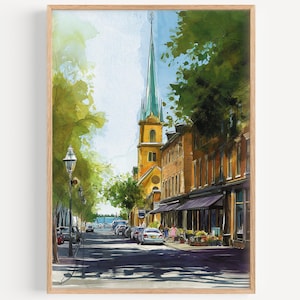 Charlottetown Watercolor Painting - Wall Art Print, Travel Poster, Canada Travel Print, Travel Decor, Gift Idea, Illustration, Home Decor