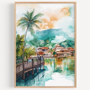 Davao City Watercolor Painting- Wall Art Print, Poster, Philippines Travel Print, Travel Decor, Travel Gift Idea, Illustration, Home Decor