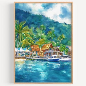 Port Vila Aquarell - Wand Kunst Druck, Reise Poster, Vanuatu Reise Poster, Reise Dekor, Reise Geschenk Idee, Wohnkultur