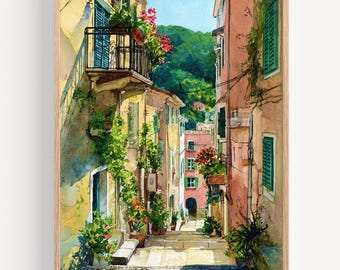 Corfu Watercolor Painting - Wall Art Print, Greece Travel Poster, Greece Travel Print, UK Travel Decor, Gift Idea, Illustration, Home Decor