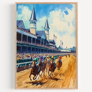 Churchill Downs Watercolor Painting- Wall Art Print, Kentucky Poster, Travel Print, Travel Decor, Travel Gift Idea, Illustration, Home Decor