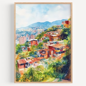Caracas Watercolor Painting-Wall Art Print, Caracas Poster, Venezuela Travel Print, Travel Decor, Travel Gift Idea, Illustration, Home Decor