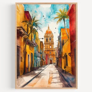 Lima Watercolor Painting- Wall Art Print, Lima Poster, Peru Travel Print, Peru Travel Decor, Lima Travel Gift Idea, Illustration, Home Decor