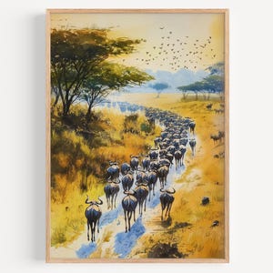 Serengeti Watercolor Painting - Wall Art Print, Africa Poster, Africa Travel Print, Travel Decor, Travel Gift Idea, Illustration, Home Decor