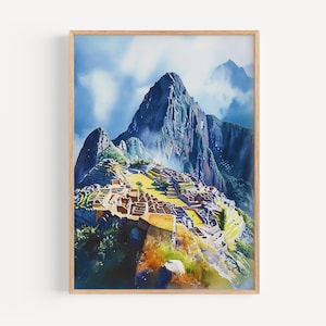 Machu Picchu Aquarell - Wand Kunst Druck, Peru Poster, Peru Reise Druck, Reise Dekor, Geschenk Idee, Illustration, Wohnkultur, Kunst