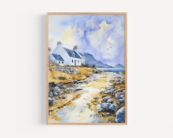 Outer Hebrides Watercolor Painting - Wall Art Print, Scotland Poster, UK Travel Print, Travel Decor, Gift Idea, Illustration, Home Decor