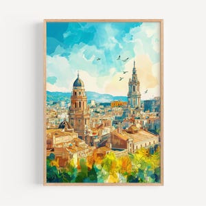Akwarela z Barcelony - Barcelona Wall Art, Hiszpania Wydruk Podróży, Plakat, Dekoracja Podróży, Prezent Urodzinowy/Ślubny, Prezent Bożonarodzeniowy