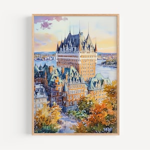 Canada Watercolor Painting - Wall Art Print, Quebec Poster, Quebec Travel Print, Travel Decor, Gift Idea, Illustration, Home Decor, Artwork