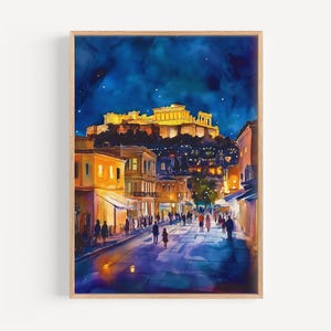 Athen Aquarell - Wand Kunst Druck, Europa Reise Druck, Griechenland Poster, Reise Dekor, Geschenk Idee, Illustration, Wohnkultur, Kunstwerk