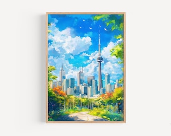 Toronto Watercolor Painting - Toronto Wall Art, Canada Travel Print, Poster, Travel Decor, Birthday/Wedding Present, Christmas Present