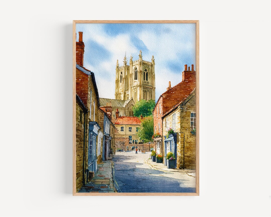 Paint Rpon Ripon Watercolor Painting - Wall Art Print, England Travel Poster ...