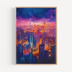 Shenzhen Watercolor Painting - Wall Art Print, China Poster, Shenzhen Print, Travel Decor, Gift Idea, Illustration, Home Decor, Chinese Art