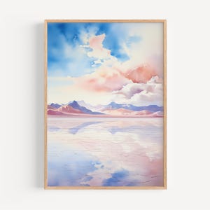 Salar De Uyuni Watercolor Painting - Wall Art Print, Bolivia Poster, Travel Print, Travel Decor, Gift Idea, Illustration, Home Decor, Art