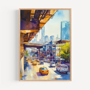 Bangkok Watercolor Painting - Bangkok Wall Art, Travel Print, Thailand Poster, Travel Decor, Birthday/Wedding Present, Christmas Present