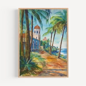 Puerto Rico Watercolor Painting - Puerto Rico Wall Art, USA Travel Print, Poster, Travel Decor, Birthday/Wedding Present, Christmas Present