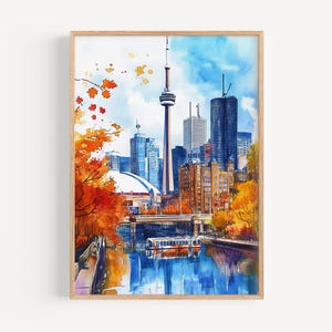 Canada Watercolor Painting - Wall Art Print, Toronto Poster, Travel Print, Travel Decor, Gift Idea, Illustration, Home Decor, Canadian Art