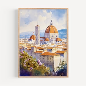 Florence Watercolor Painting - Wall Art Print, Italy Poster, Travel Print, Travel Decor, Gift Idea, Illustration, Home Decor, Italian Art