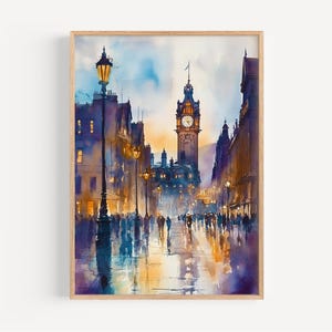 Edinburgh Watercolor Painting - Wall Art Print, Scotland Poster, Travel Print, Travel Decor, Gift Idea, Illustration, Home Decor, UK Art
