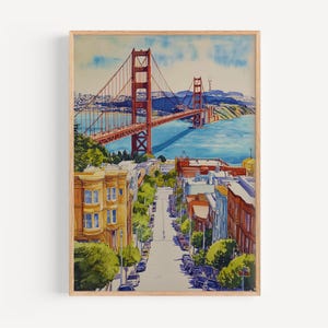 San Francisco Watercolor Painting - San Francisco Wall Art, Travel Print, Poster, Travel Decor, Gift Idea, Illustration, Home Decor, USA Art