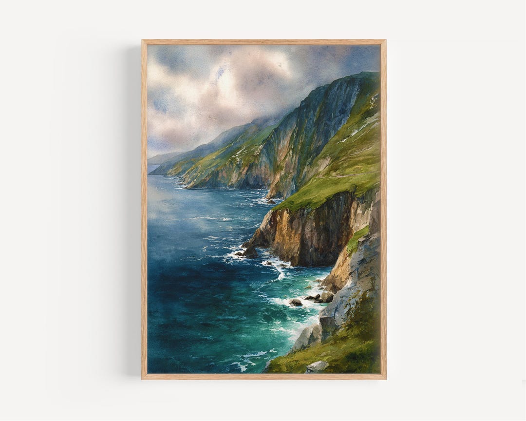 Donegal Watercolor Painting - Wall Art Print, Ireland Travel Poster ...