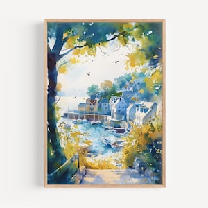 Cornwall Watercolor Painting - Wall Art Print, UK Poster, Travel Print, Travel Decor, Gift Idea, Illustration, Home Decor, English Artwork
