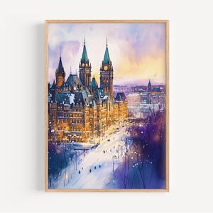 Ottawa Watercolor Painting - Wall Art Print, Canada Poster, Travel Print, Travel Decor, Gift Idea, Illustration, Home Decor, Canadian Art