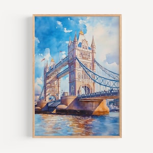 London Watercolor Painting - London Wall Art, UK Travel Print, England Poster, UK Travel Decor, Birthday/Wedding Present, Christmas Present