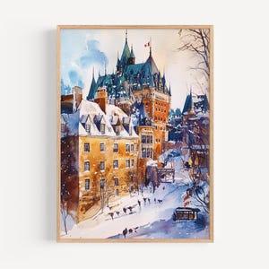 Quebec Watercolor Painting - Wall Art Print, Quebec Poster, Canada Travel Print, Travel Decor, Gift Idea, Illustration, Home Decor, Artwork