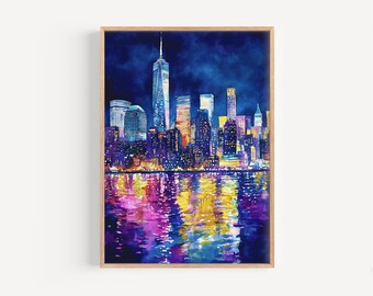 New York Watercolor Painting - Wall Art Print, America Poster, USA Travel Print, Travel Decor, Gift Idea, Illustration, Home Decor, USA Art