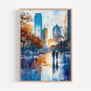 Texas Watercolor Painting - Wall Art Print, USA Poster, Dallas Travel Print, Travel Decor, Gift Idea, Illustration, Home Decor, America Art
