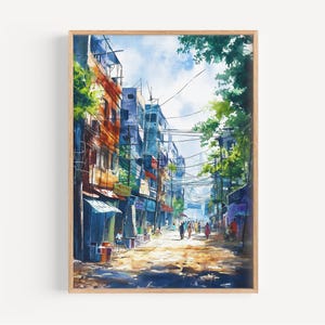 Stampa acquerello Dhaka - Stampa artistica da parete, Poster Dhaka, Stampa di viaggio Bangladesh, Decorazione di viaggio, Idea regalo, Illustrazione, Decorazione per la casa, Opera d&#39;arte