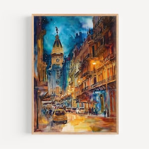 Buenos Aires Watercolor Painting - Wall Art Print, Travel Print, Argentina Print, Travel Decor, Gift Idea, Illustration, Home Decor, Artwork